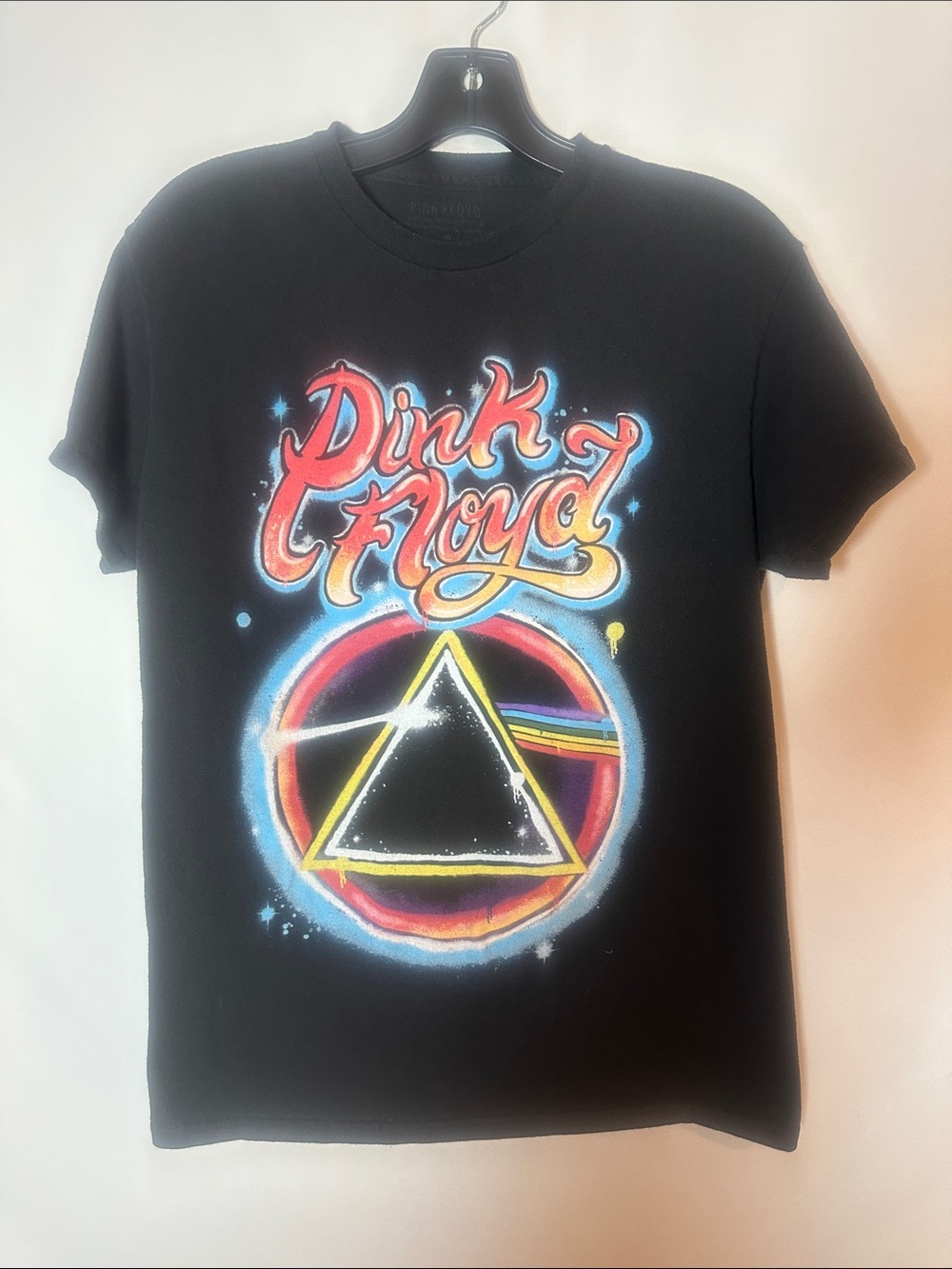 Pink Floyd Black Tee with Multicolor Prism Graphic